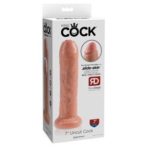 King Cock 7 Předkožkátor - realistické dildo (18cm) - tělová barva