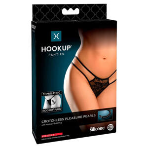 HOOKUP Plug - lace bottom anal with dildo (black)S-L