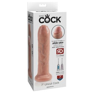 King Cock 7 Předkožkátor - realistické dildo (18cm) - tělová barva