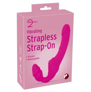 You2Toys Vibrating Strapless Strap-On - připínací vibrátor bez upevňovacího pásu (růžový)