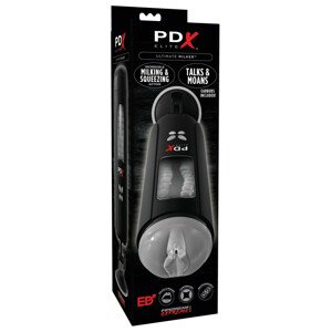PDX Ultimate Milker - dobíjecí masturbátor s hlavou penisu (černý)