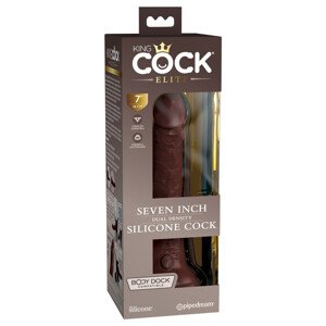 King Cock Elite 7- připínací, realistické dildo (18 cm) - hnědé