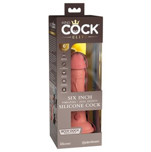 King Cock Elite 6 - připínací, realistické dildo (15 cm) - tmavě přírodní