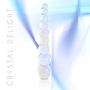 FEELZTOYS GLAZZZ Crystal Delight - dildo z perleťového skla (průsvitné)