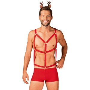 Obsessive Mr Reindy - pánský kostým soba (3 kusy) - červený - L/XL