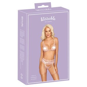 Kissable - Krajková souprava spodního prádla (růžová) - L/XL