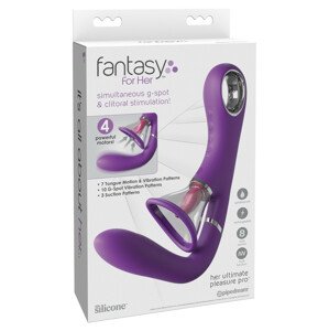 Fantasy For Her - čtyřmotorový vibrátor bodu G a stimulátor klitorisu jazykem (fialový)