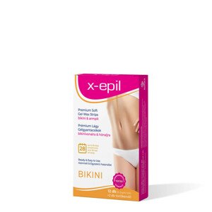 X-Epil - gelové pryskyřičné proužky připravené k použití (12ks) - bikiny/spodní prádlo
