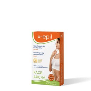 X-Epil - hypoalergenní gelové pryskyřičné proužky připravené k použití (12ks) - na obličej