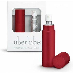 Überlube - Silikonový lubrikant v cestovním pouzdře - červený (15 ml)