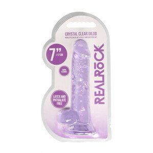 REALROCK - průsvitné realistické dildo - fialové (17cm)