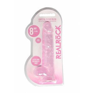 REALROCK - průsvitné realistické dildo - růžové (19cm)