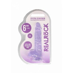 REALROCK - průsvitné realistické dildo - fialové (15cm)