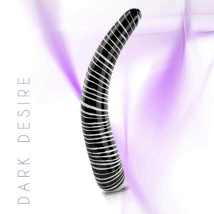 FEELZTOYS GLAZZZ Dark Desire - zakřivené skleněné dildo (černé)
