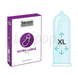 Secura Extra Large 60 mm XL kondomy 48 ks