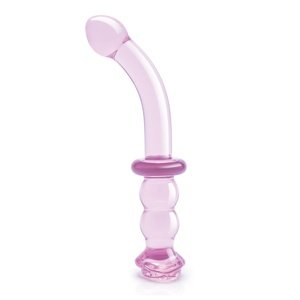 Dildo Dream Toys GLAZE GLASS 8" Rosebud G-spot růžové