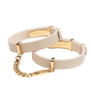 Pouta na ruce CRAVE - ID CUFFS BEIGE-18KT GOLD PLATED