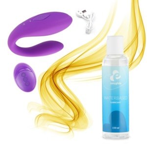 SET vibrátor APHOJOY WE-VI párový fialový + lubrikační gel EasyGlide 150 ml