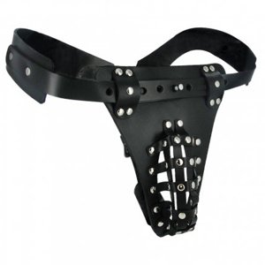 Pás cudnosti STRICT Safety Net Male Chastity Belt with Anal Plug Harness