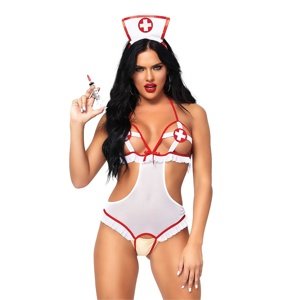 Kostým Leg Avenue Roleplay Naughty Nurse bílo-červený