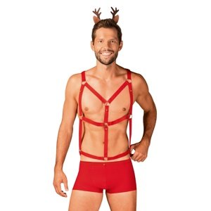 Kostým vánoční Obsessive Mr. Reindy červený S-M